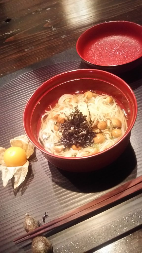 enoki soup with chestnut